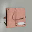 Defencase Compatible with Pixel 9/Pro Case, RFID Blocking Wallet Case Fit for Google Pixel 9 & 9 Pro Soft PU Leather Magnetic Snap Flip Zipper Strap Card Holder Phone Case for Women Men, Pink