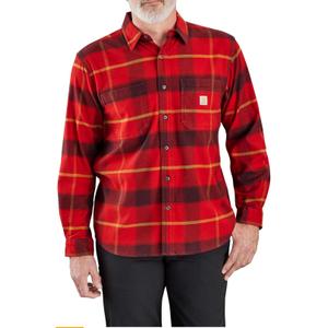 Carhartt Mens Rugged Flex Relaxed Fit Midweight Flannel Long-Sleeve Plaid Shirt XL