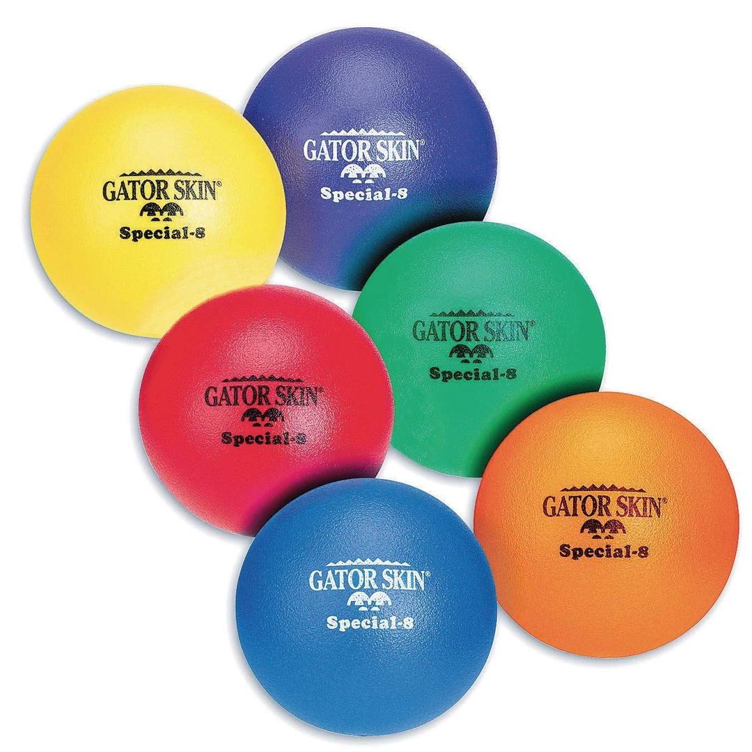 S&S Worldwide Gator Skin Special-8 Foam Balls. 8" PU Coated Foam Balls with Medium Density Foam Core. No-Sting Balls are Great for GaGa Pits, Dodgeball, PE Games and More. Set of 6.