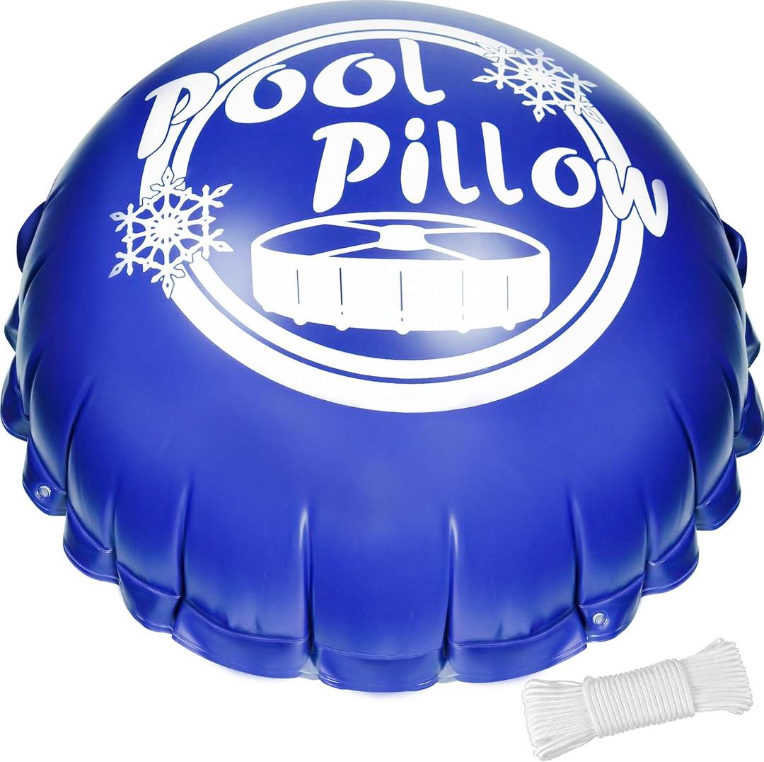4 x 4 Ft Pool Pillows for Above Ground Pool Winterize Closing Kit for Winter Pool Cover Extra Durable & Cold Resistant 0.4mm PVC (27 Gauge) Pool Air Pillow for Winterizing with 50 Ft Rope