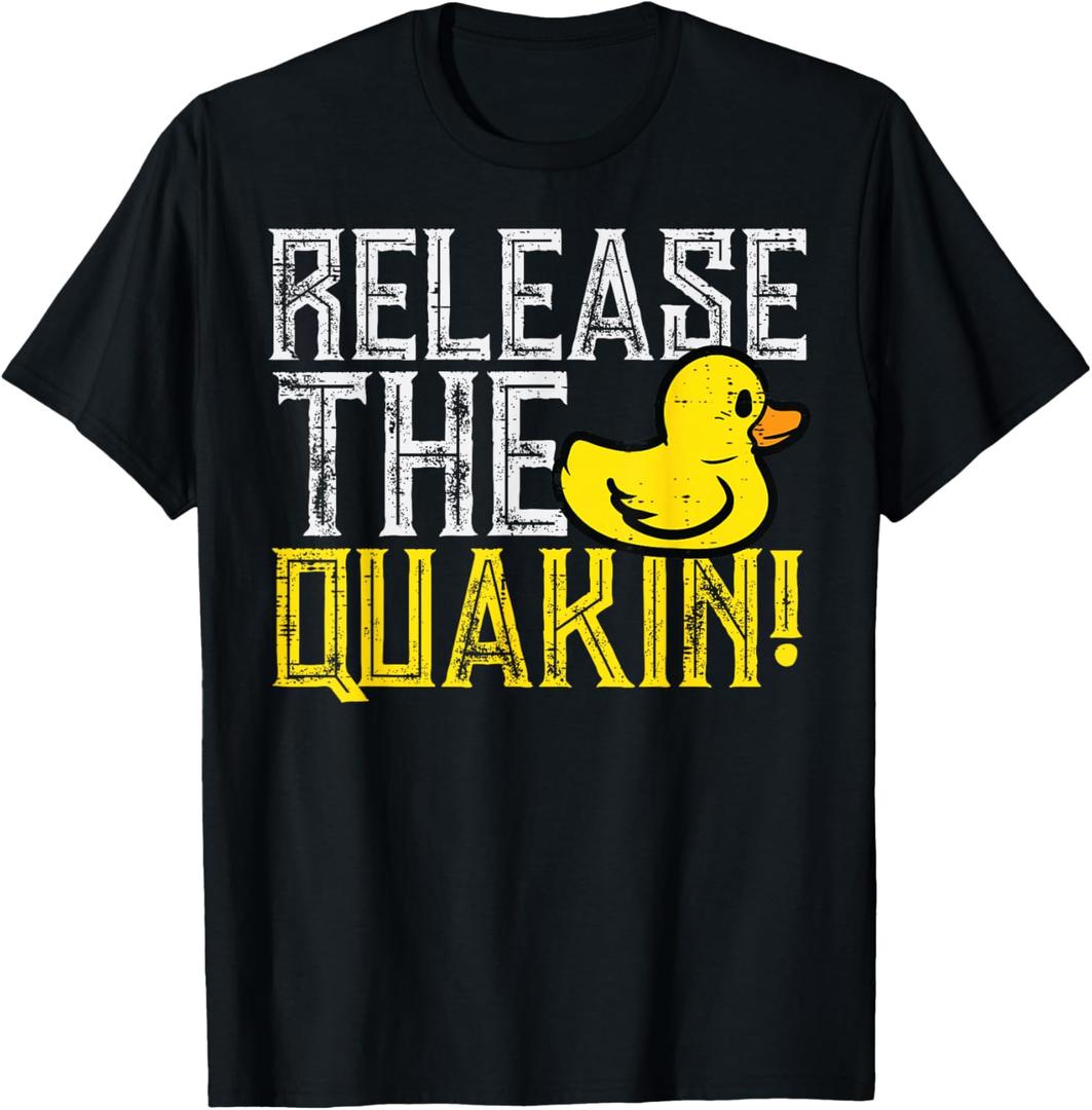 Rubber Duck Release The Quackin Funny Parody Men Women Kids T-Shirt, S
