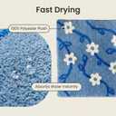 Blue Floral Bath Mats for Bathroom Blue and White Flower Daisy Vintage Rug for Room Decor (Blue, 31" x 20")