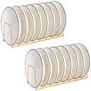 MINGFANITY Small Bowl Drainer, Stainless Steel Bowl Drying Rack for Kitchen Counter Organizer Storage, Storage Shelf, Chrome (2 Dish Racks(Gold))