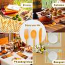 150 Pcs Orange Plastic Silverware, Orange Plastic Cutlery Disposable Includes 50 Forks, 50 Spoons, 50 Knives for Baby Shower, Birthday, Party, Holiday