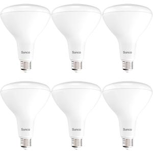 Sunco 6 Pack BR40 LED Light Bulbs, Indoor Flood Lights, Recessed Can Light Bulb, 1400 LM, 17W (100W Equivalent), 4000K Cool White, Dimmable, E26 Base, for Home, Bedroom, Kitchen UL