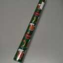 Merture St. Patricks Green Reversible Wrapping Paper Roll - 17 In x 32.8 Ft (46.5 sq.ft.ttl.) - Lucky Shamrocks, Leprechaun Hats, Gold Pots and Horseshoes with Watercolor Green Polka Dots Design for Festive St. Patrick's Day, DIY Crafts, Holiday Greeting Cards and Irish Themed Celebrations