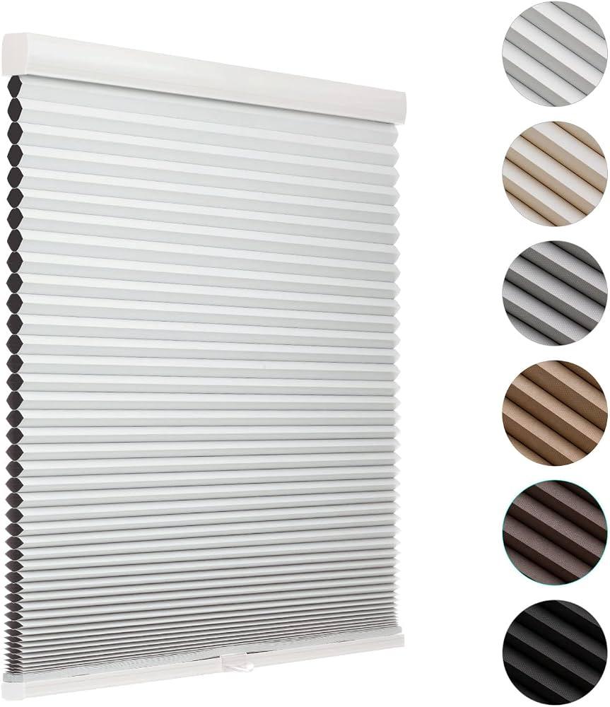 MYshade Cordless Blackout Cellular Shades for Windows, Honeycomb Window Shades with Thermal Insulation, Child & Pet Safe Room Darkening Shade, Easy Install, 20" W x 64" H, White