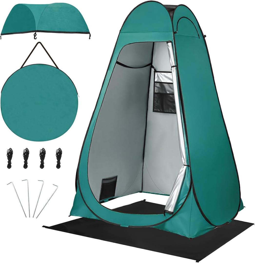 Pop Up Tent for Hiking, Fishing, Privacy Tent, Porta-Potty
Outdoor Privacy Bathroom with Rain Shelter & Windows, Pop Up Changing Tent -Portable Carrying Bag,47.2" x 47.2" x 74.8"