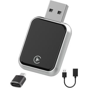 2026 Upgraded USB Wireless CarPlay Adapter for iPhone, Bluetooth 5.8 and Wi-Fi 6, Automatic & Zero-Delay Connection, Android auto Carplay Wireless Adapter for Android and iOS Systems. (Light Gray)