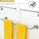 5Pcs Bathroom Hardware Accessories, 24 Inch Brushed Nickel Bath Towel Bar Set, Toilet Paper Holder and Towel Ring, Stainless Steel Wall Mounted Towel Rack Set, Center Section Removable