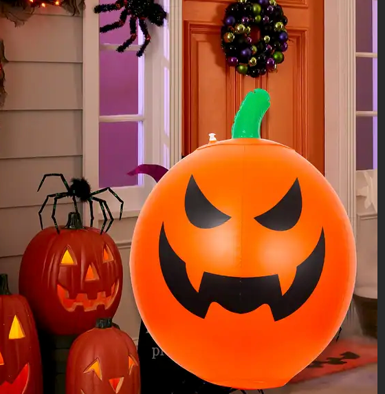 Scary Pumpkin Inflatable Halloween Decoration 5' W By 10' H