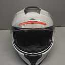 Motorcycle Helmet,Motorcycle Dual Visor Flip up Modular Full Face Helmet JR-815,DOT Approved Motorbike Helmet with 2 Visors for Adults Men Women(S,Glass White-B)