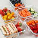 KOMUEE 30 oz 5 Pack Glass Meal Prep Containers 2 Compartments, Glass Food Storage Containers with Lids, Airtight Lunch Box, Microwave, Oven and Freezer Safe BROKEN GLASS