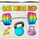 SIUNY Workout Gym Exercise Gifts for Fitness Lovers Women Cosmetic Bags -Funny Gifts for Female Friends Sister Coworker One More Rep Small Makeup Travel Bag