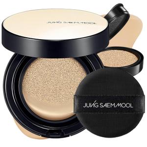 JUNG SAEM MOOL Essential Skin Nuder Cushion | Natural Finish, Buildable Coverage Cushion Foundation by Korean Makeup Artist (Refill Included, 0.98 Fl Oz, SPF 50), 21 Medium