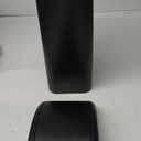 Hespama Slim Trash Can, 14L Black Swing Lid Garbage Bin for Narrow Space