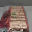 Large Woven Gift Basket with Handles - Empty Bamboo Basket for Gifts (Adults/Wine/Christmas) (RED, 3PC LARGE)