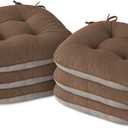 Indoor Dining Chair Cushions Set of 6, 17"X16"X3", Light Brown