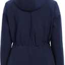 ROYAL MATRIX Women's Waterproof Rain Jacket Lightweight Hooded Breathable Windbreaker Softshell Jacket (Blue, L)