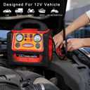 2200 Amp Car Jump Starter with Air Compressor,Portable Power Station with 260 PSI Tire Inflator,400W Power Inverter Dual AC/DC Ports,2.1A USB Port,Battery Clamps