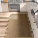 Kitchen Mat, Rubber Backing Cushioned Non Slip Kitchen Rugs for Floor, Absorbent Runner Comfort Standing Mat Rug Washable for Kitchen, Office, Home, 35.4"x71" (Brown)