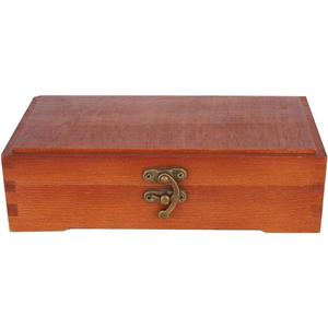 Art Supply Wooden Storage Box, Small Vintage Storage Box with Hinged Lid and Lock for Pastels Pencils Pens Markers Brushes Storage