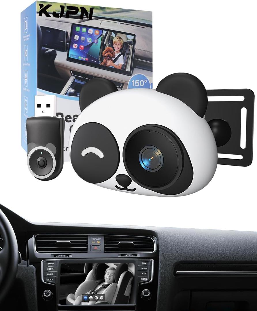 Carplay Baby Car Camera Monitor for Wireless Backseat Baby Monitor para Bebes Carro Babycam Easy Install Plug & Play 1080p HD Split Screen Navigation for Parents & Pet Owners Safety Infants