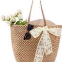 Straw Beach Tote Bag for Women: 2026 Large Woven Handbag with Zipper, Perfect for Vacation, Travel and Summer Pool | Lightweight, Hand-Woven, Shoulder, Boho