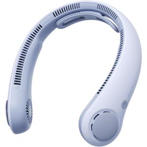 JISULIFE Portable Neck Fan Upgraded, Neckbrace Personal Hands Free, 5 Speed Gears Adjustment, 5000 mAh Wearable Bladeless Quiet Rechargeable for Outdoor Indoor, Gifts for Women Men- Sunny Blue