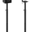 Mounting Dream Black Alloy Steel Speaker Stands, Height Adjustable Bookshelf Speaker Stand Pair, Universal Fit, 11 lbs Capacity, Set of 2 for Bose Polk JBL Sony Yamaha - 42" Max Height