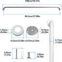 Shower Grab Bar, 2 Pack 39.4 Inch White Bathroom Grab Bar, 1.25" Diameter 304 Stainless Steel Anti-Slip Grab Bars for Bathtubs and Showers, Handicap Shower Grab Bar for Seniors Elderly