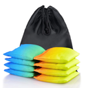 Weather Resistant Cornhole Bags, Gradient Corn Hole Bags Set of 8, Cornhole Bean Bags, Modified Size Cornhole Bags for Tossing Game, Includes Tote Bag