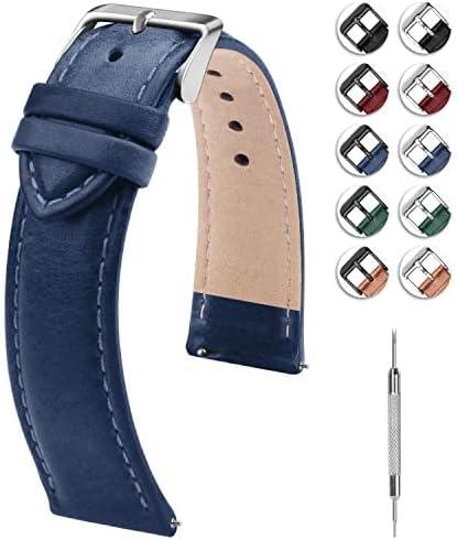 Fullmosa Watch Band, Quick Release Leather Watch Strap for Men Women, Replacement Bands Width 12mm 14mm 16mm 18mm 19mm 20mm 21mm 22mm 24mm