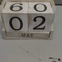 Wooden Perpetual Block Calendar for Desk, Wood Month Date Display Blocks for Teachers, Students, Classroom, Rustic Farmhouse Office Decor, Desk Accessories (5 x 4 In)