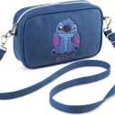 Disney Crossbody Bags for Girls, Teens, Faux Leather Girls Shoulder Bag for Travel, Cute Stuff, Gifts for Her (Blue Stitch)