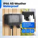 Outdoor Outlet Box with 32.8Ft Extension Cord, NEMA 5-15R, STW 14 AWG,IP66 Waterproof Power Outlet Extender with On/Off Switch & LED Indicator for Garden Yards& Outdoor Activity