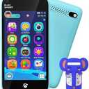 MOMILLA Toys Kids Smart Phone for Girls, 3.97" Cell Phone with Dual Cameras, Stickers & Frames, 200+ Games, 16GB Storage, Educational Mini Toddler Play Toy, Birthday Gift for Kids Age 3-10 (Blue)