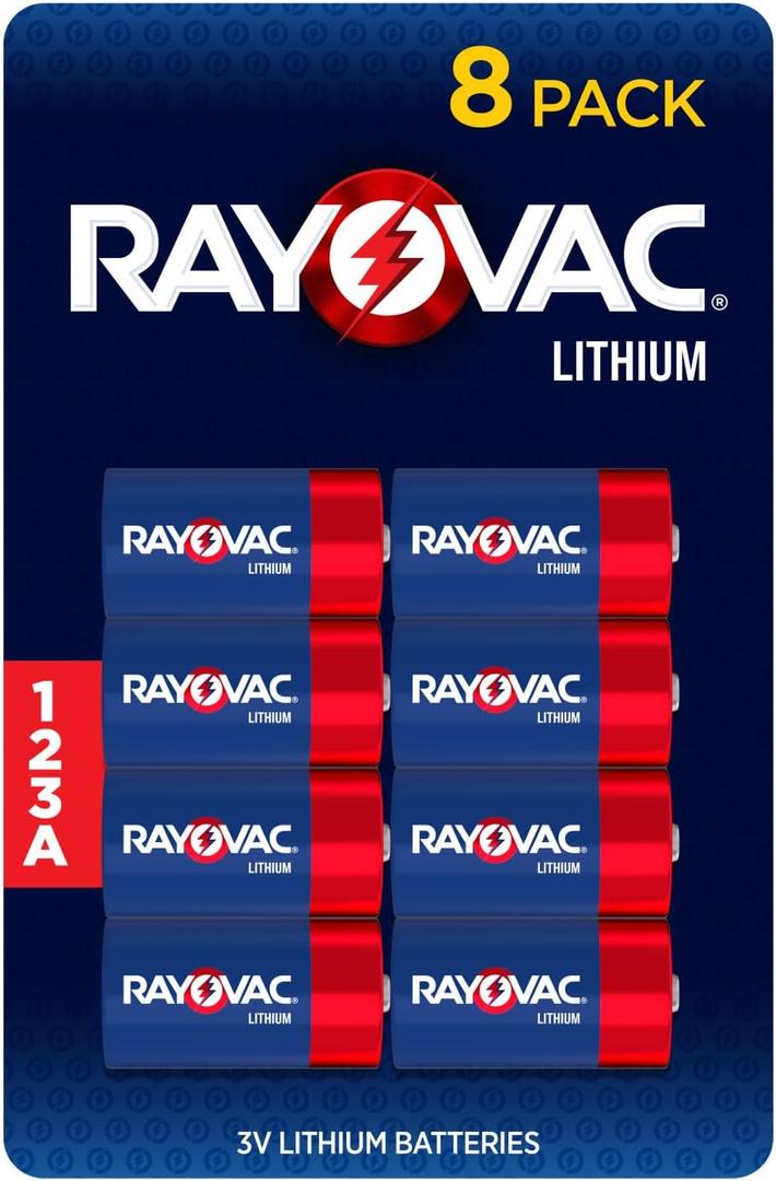 Rayovac 123A Batteries (8 Pack), 123A Lithium Batteries, Great For Cameras