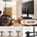 Universal TV Stand - Table Top TV Stand for 27-60 inch LCD LED TVs - 6 Level Height Adjustable TV Base Stand with Tempered Glass Base & Wire Management, VESA 400x400mm