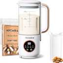 8 in 1 Automatic Nut Milk Maker, 35 oz(1000ml) Homemade Oat, Soy, Plant-Based and Dairy Free Beverages, Almond Milk Maker with Delay Start/Keep Warm/Boil Water, Soy Milk Maker with Nut Milk Bag (White)