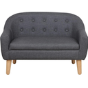 Getifun Kids Sofa Chair, Toddler Sofa Couch, PVC 2-Seat Upholstered Children Sofa Chair with Wooden Legs for Children Gift(30-Inch) (Gray)