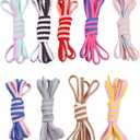 9 Pairs Fashion Printed Sneakers and White Shoes DIY 2 Colors Mix Flat Shoelaces