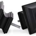 Ivilon Drapery Treatment Window Curtain Rod - Square Design 1 1/8 Rod. 28 to 48 Inch. Black