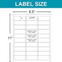 2 x CATIFLIN 1" x 2-5/8" Address Labels 1500 White Stickers, 30 Per Sheet, 50 Sheets Printable Paper for Laser Inkjet Printers, Adhesive Mailing Shipping Return Barcode Label