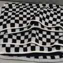 Jacquotha Black and White Hand Towels 4 Pack, Cotton Decorative Bathroom Hand Towels & Checkered Kitchen Decor, 13" x 29"