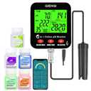 Online pH Salt Meter for Aquarium pH Humidity Monitor with WiFi for Real Time 8 in 1 Aquarium pH Test Kit pH EC Continuous Monitor for Hydroponic Salt Meter ORP Tester for Plant