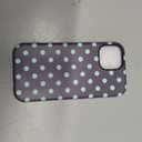 Tupe Brown Aqua Big Polka Dot Boho Vintage Aesthetic Girly Case for iPhone 12 mini