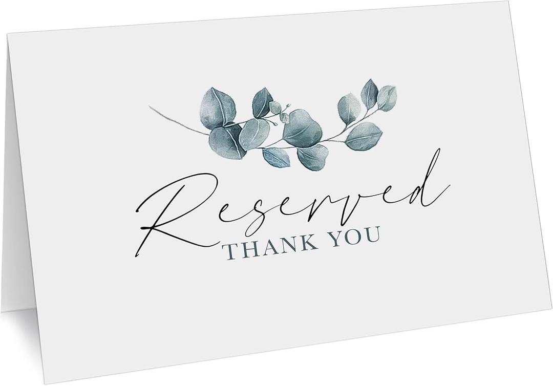 CLEVER SIGNS Reserved Table Signs, Pack of 25, for Weddings, Receptions, Christmas, Events, 4x6 Inch Reservation Cards