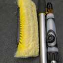 LAANPOLE 12FT Car Wash Brush with Long Handle, Car Cleaning Brush with 12 Inch Soft Bristle and Soap Dispenser, Solar Panels Cleaner with Telescoping Pole for RV, Truck, Boat, House Siding, Yellow