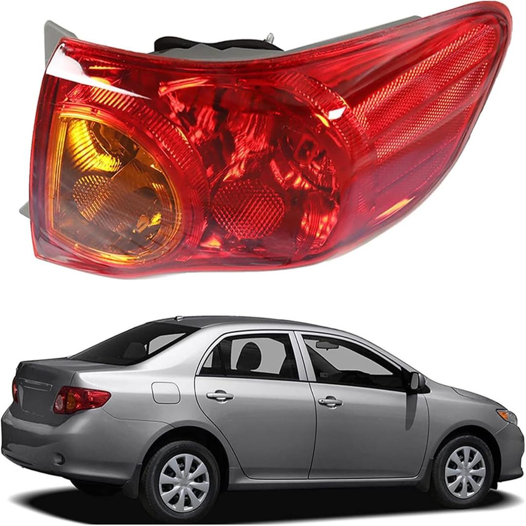 WFLNHB Right Passenger Side Outer Tail Light Assembly Replacement for Toyota Corolla 2009-2010 Passenger Side Tail Light Rear Brake Lamp 8155002460 TO2801175